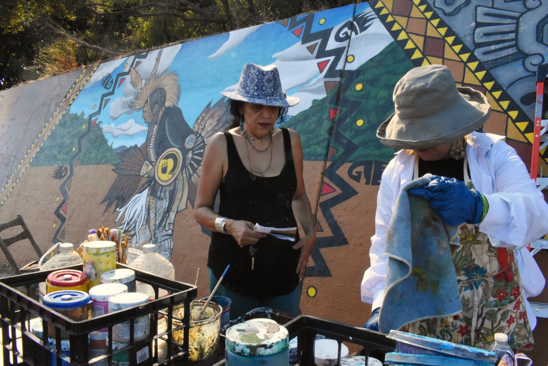 Southwest Museum Mural restoration with pola lopez photo by nathan solis 10-11-2019 2-29-16 PM.JPG